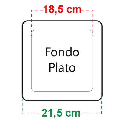 Square Saucer 21.5x21.5 cm. Easy Garden for 5.5 lt. and 7 lt. Pots. 53 pcs.