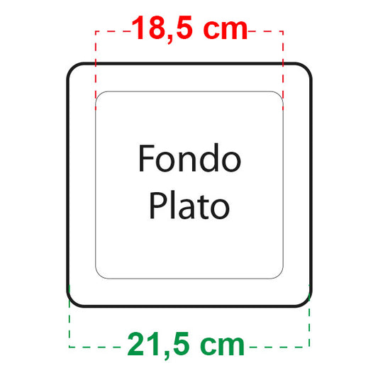 Plato Cuadrado 21,5x21.5 cm. Easy Garden para Maceta 5,5 lt. y 7 lt.  53 ud.