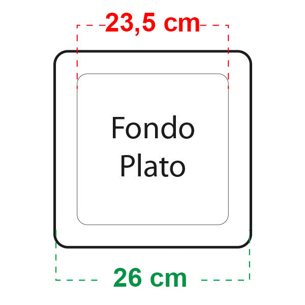 Square Dish 26x26 cm Easy Garden for 11 and 20 liter Pot. 38 pcs.