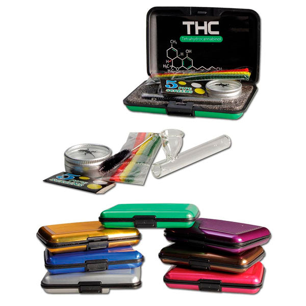 Glass Pipe Set Screens Brush & Case 7.5 cm.