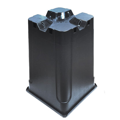 Vaso Quadrato Nero Thor Eco 20x20x27.5 cm. 7 lt. - 30 pz.