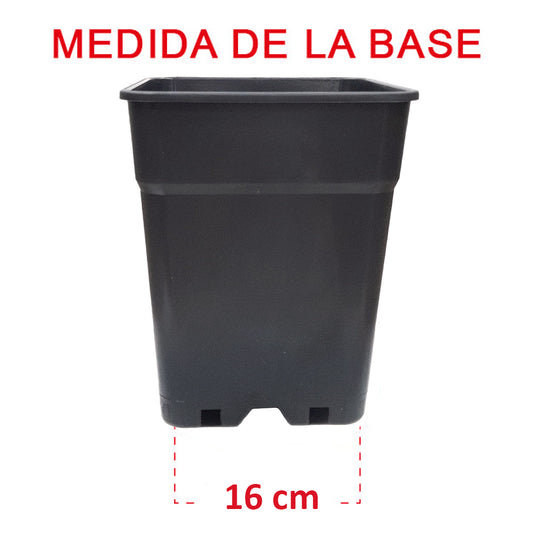 Maceta Cuadrada Negra Hercules 20x20x27.5 cm. 7 lt. - 30 ud.