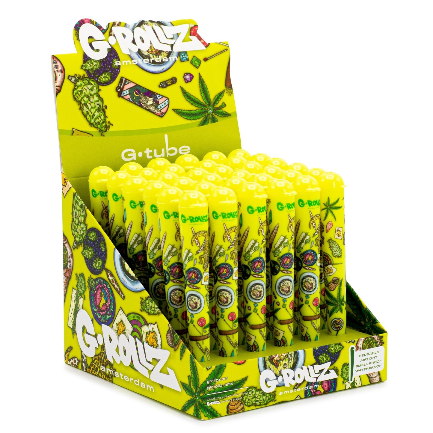 Porta Cigarros G-Rollz 125 mm. Yellow 36 ud.