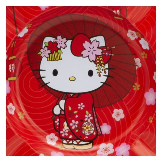 Cenicero Metal Hello Kitty Kimono Red 13.5 cm.