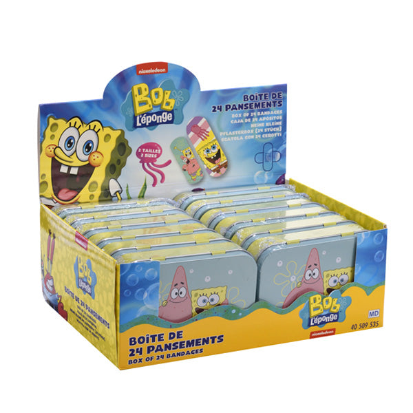 Scatola in metallo 11x8x2.5 cm. Spongebob e cerotti