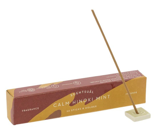 Incienso Scentsual Menta Hinoki 30 Sticks & Holder