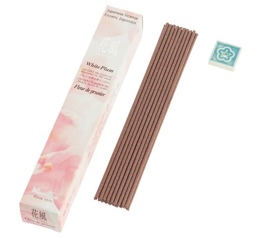 Incienso Ka-fuh Ciruelo Blanco 50 Sticks & Holder