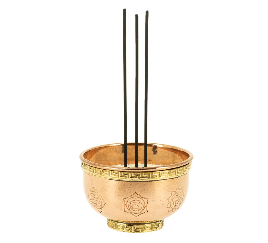 Incensario Cuenco 7 Chakras Cobre & Laton 8x5 cm.