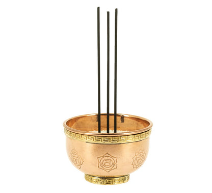 Incensario Cuenco 7 Chakras Cobre & Laton 8x5 cm.