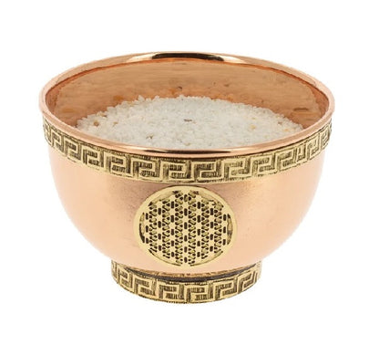 Incensario Cuenco Flor de la Vida Cobre & Laton 8x5 cm.