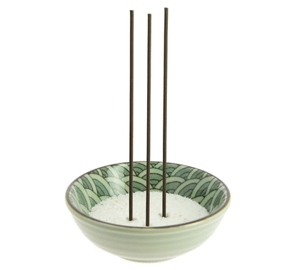 Incensario Olas Seigaiha Ceramica 10x4 cm.
