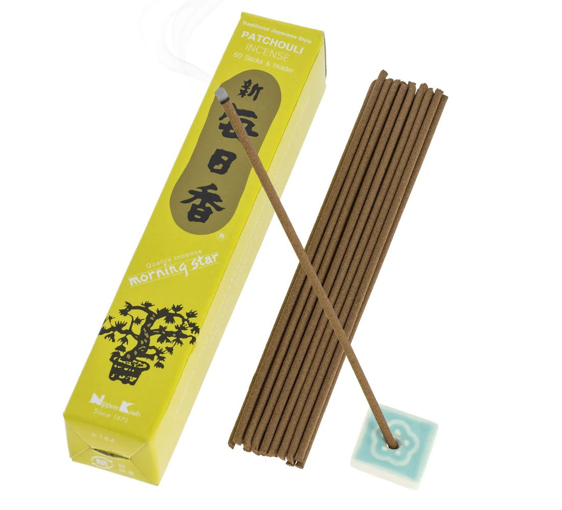Incienso Morning Star Pachuli 50 Sticks & Holder