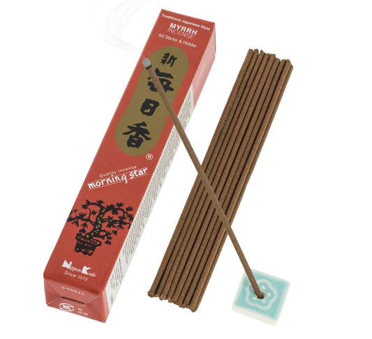 Incienso Morning Star Mirra 50 Sticks & Holder