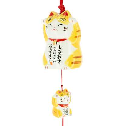 Campana Furin Cerámica Maneki Neko Chatora