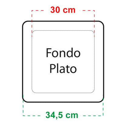 Plato Cuadrado 34x34 cm.