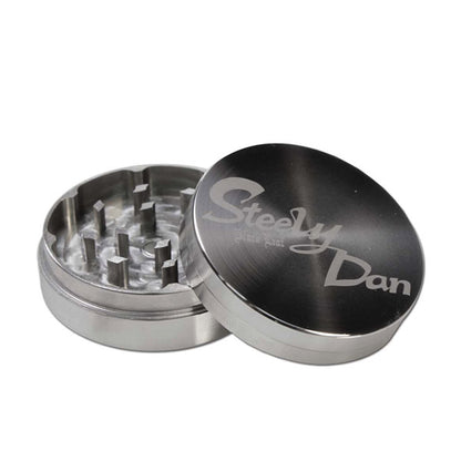 Grinder Metallo Acciaio Inox. & Custodia in Pelle Steely Dan 50 mm.
