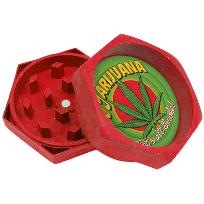 Grinder Canapa Biodegradabile Marijuana Melodies 68 mm. Colori Misti