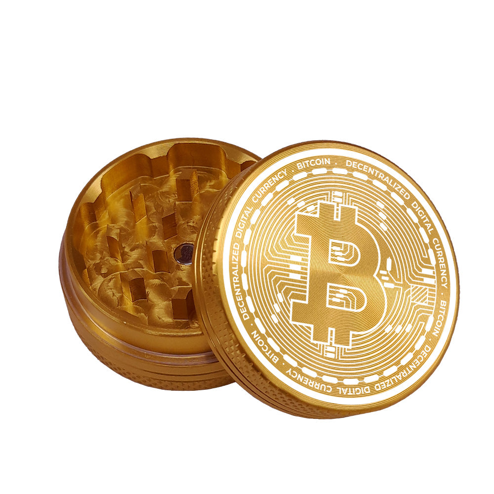 Grinder metallico design Bitcoin 40 mm.