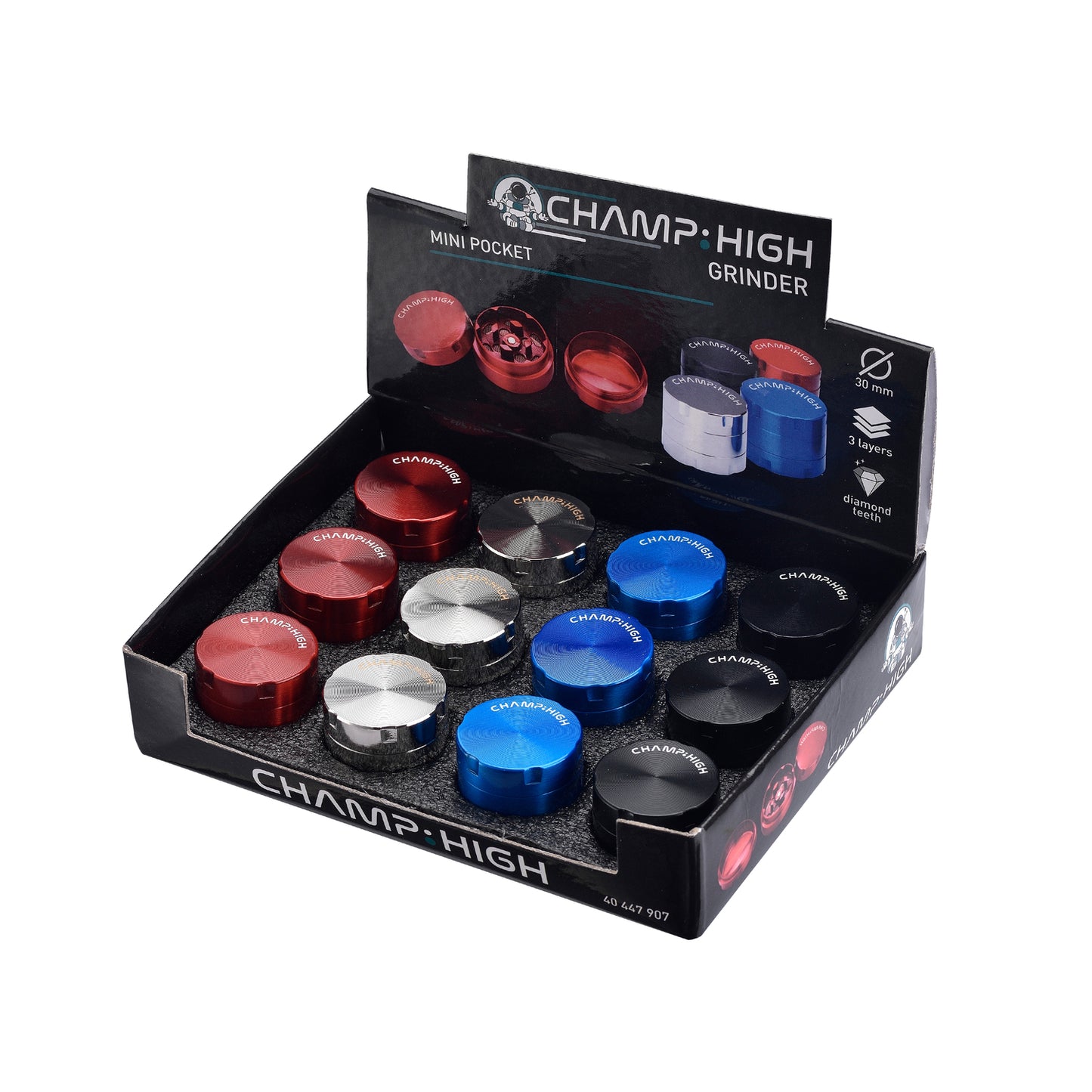 Grinder Polinizador Metal Mini 30 mm. Pack 4 ud.