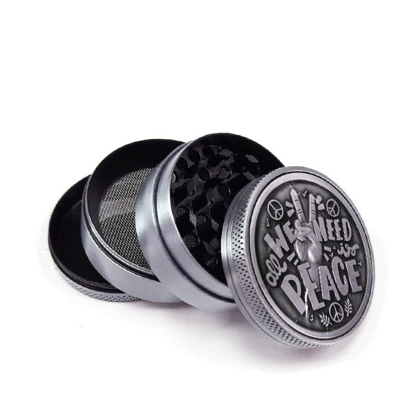 Grinder Polinizador Metal Peace Silver 50 mm 4 partes