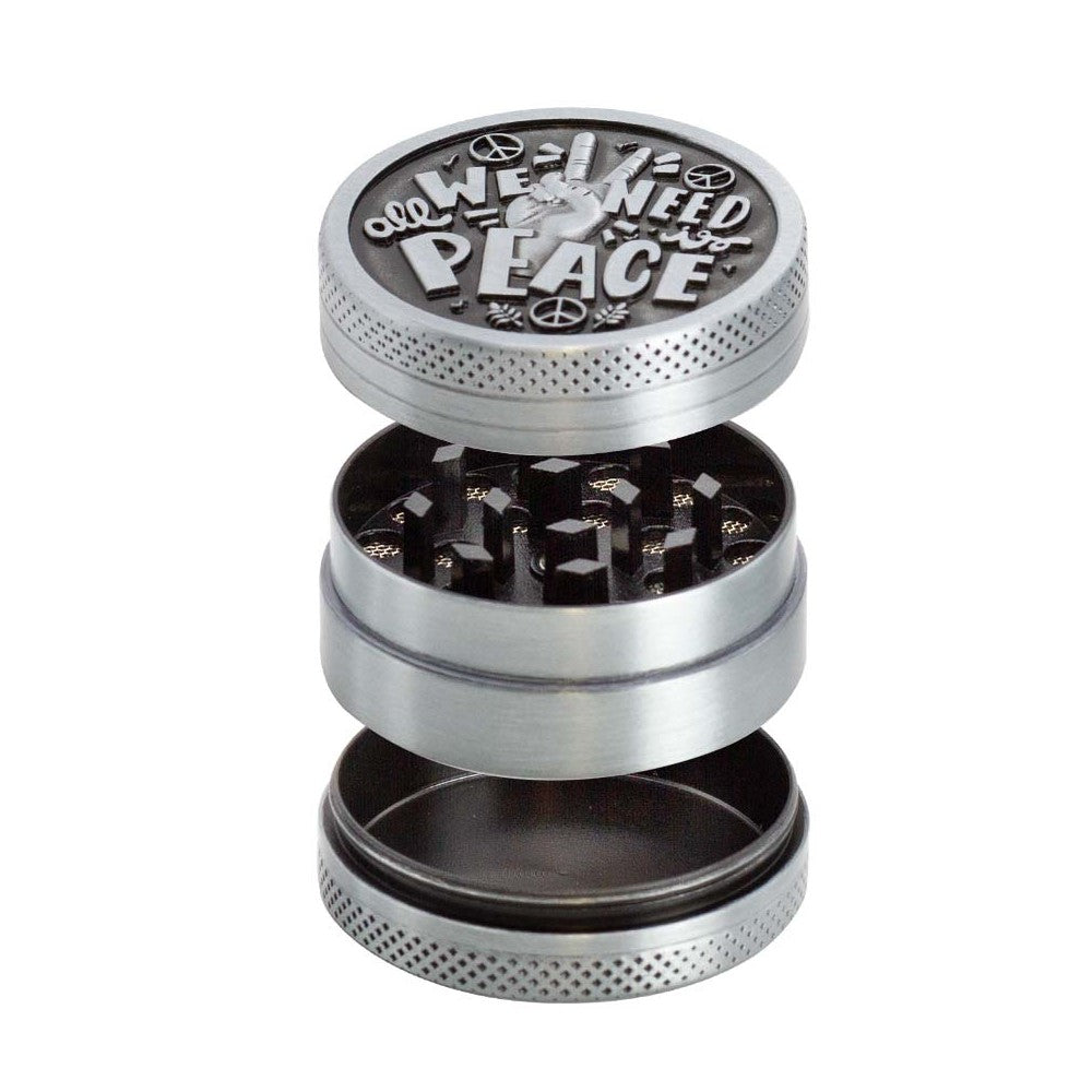 Grinder Polinizador Metal Peace Silver 50 mm 4 partes