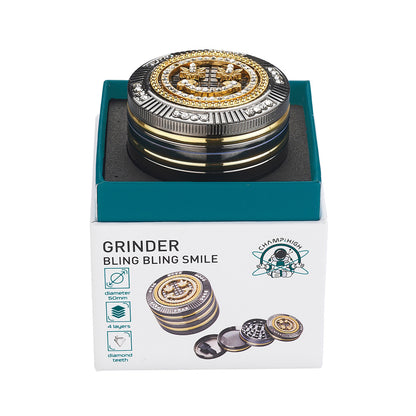 Grinder Polinizador Metal Gift Box Diamonds Leaf Face 50 mm.