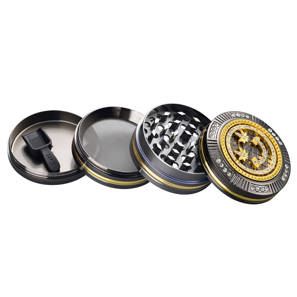 Grinder Polinizador Metal Gift Box Diamonds Leaf Face 50 mm.