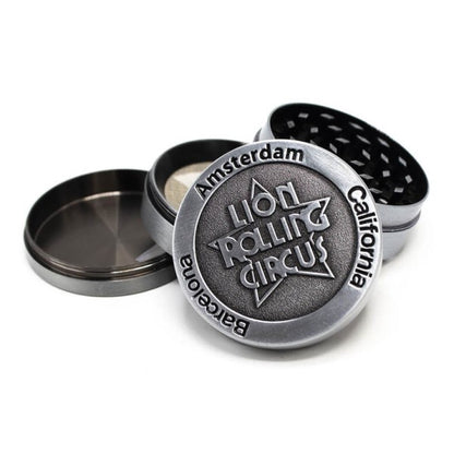 Grinder Pollinator Metal Rolling Circus Silver 50 mm.