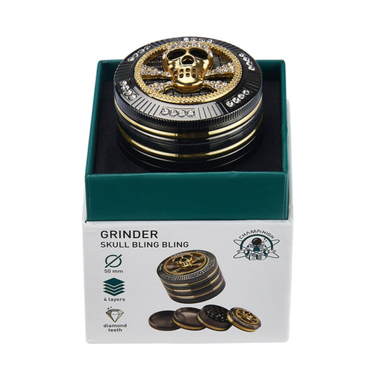 Grinder Polinizador Metal Gift Box Diamonds Skull 50 mm.