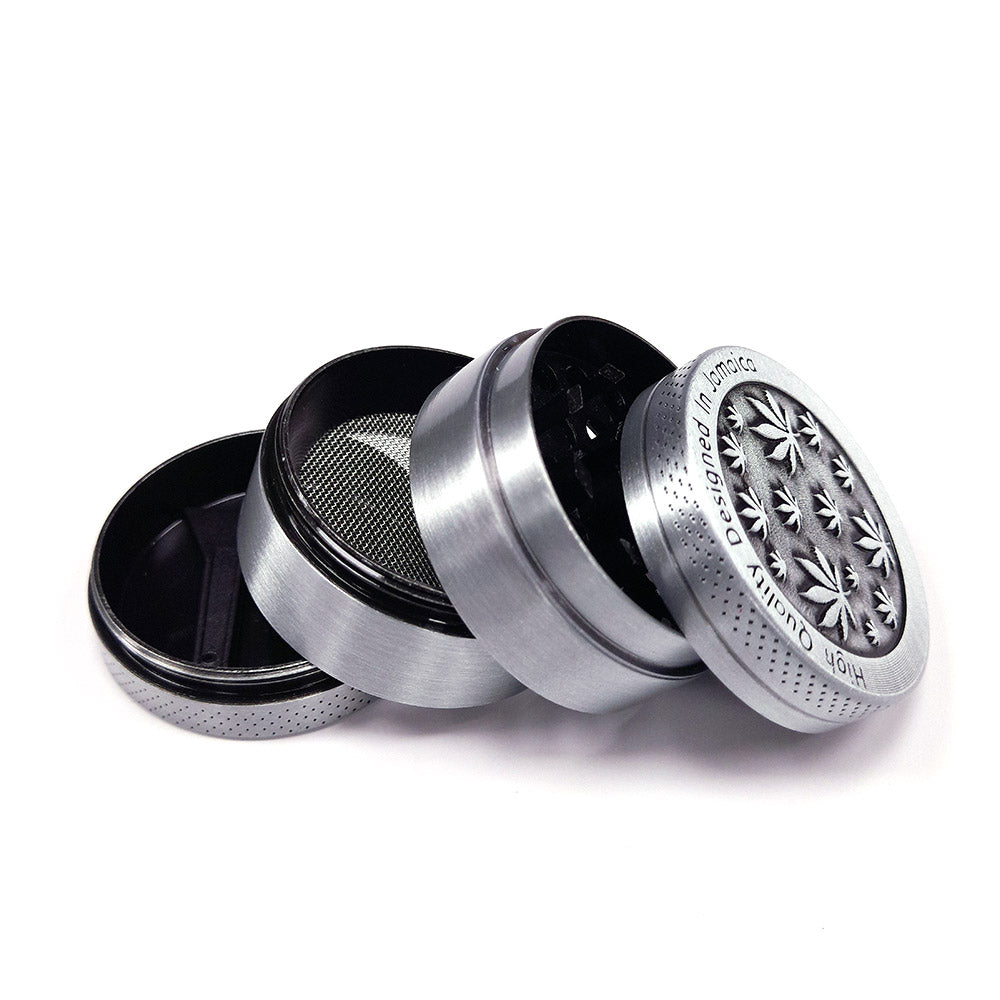 Grinder Polinizador Metal SIlver Leaves 40 mm.