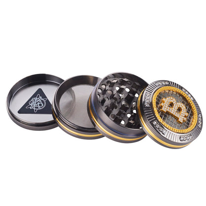 Grinder Polinizador Metal Gift Box Diamonds Bitcoin 50 mm.