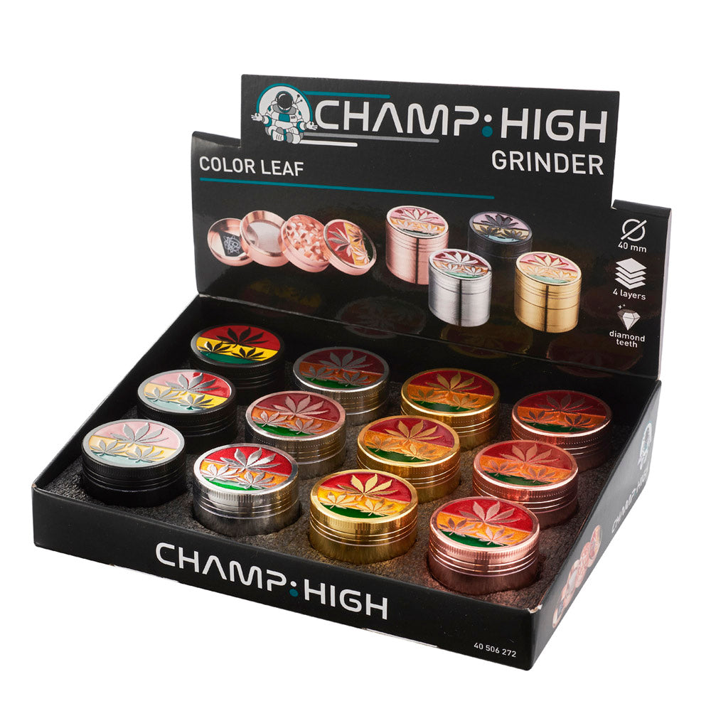 Grinder Polinizador Metal Leaf Rasta 40 mm. Pack 4 ud.