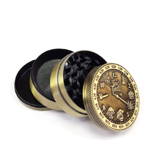 Grinder Polinizador Metal Reloj Gold 50 mm.