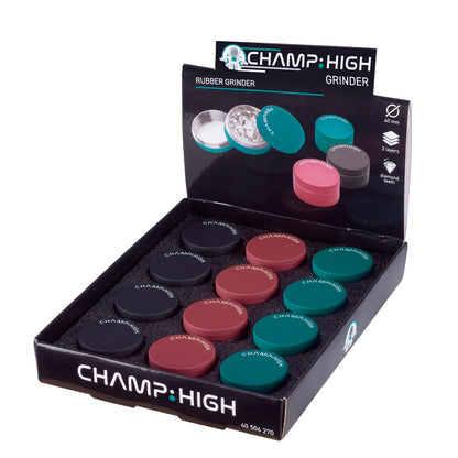 Soft Touch Metal Pollen Grinder 40 mm Mixed Colors. 3-pack.