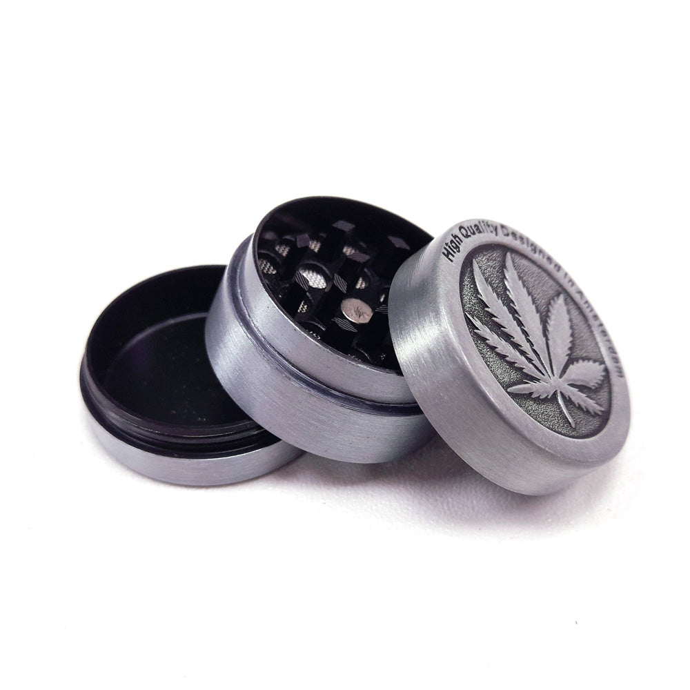 Grinder Polinator Metallo Leaf Silver 30 mm.