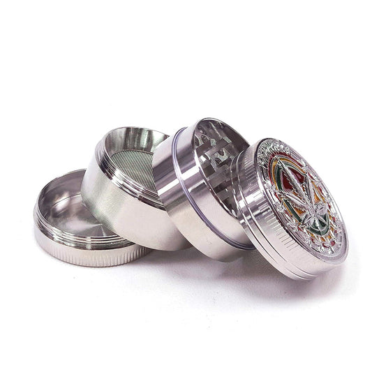 Grinder Polinizador Metal Rasta Silver 40 mm.