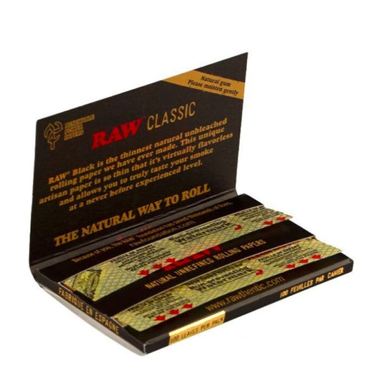 Papel Raw Black  Single Wide Doble 25 librillos