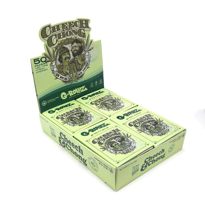 G-Rollz Rolling Papers 1.1/4 Tips & Tray Cheech & Chong Green 16 Booklets