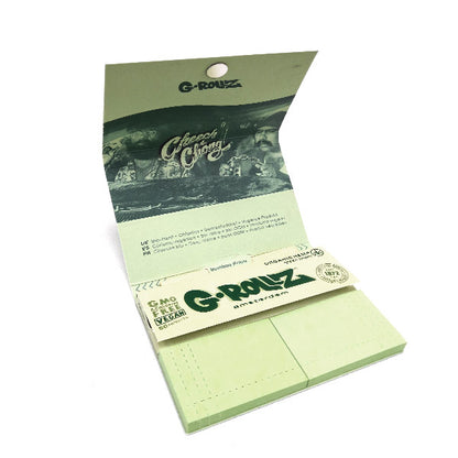 G-Rollz Rolling Papers 1.1/4 Tips & Tray Cheech & Chong Green 16 Booklets