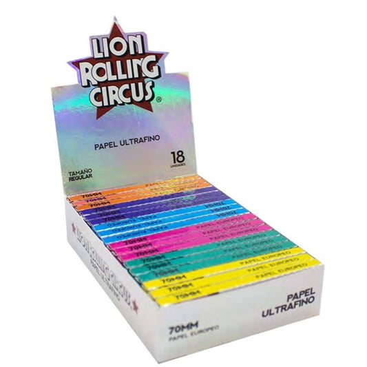 Papel de fumar Rolling Circus  70 mm. Silver 18 librillos