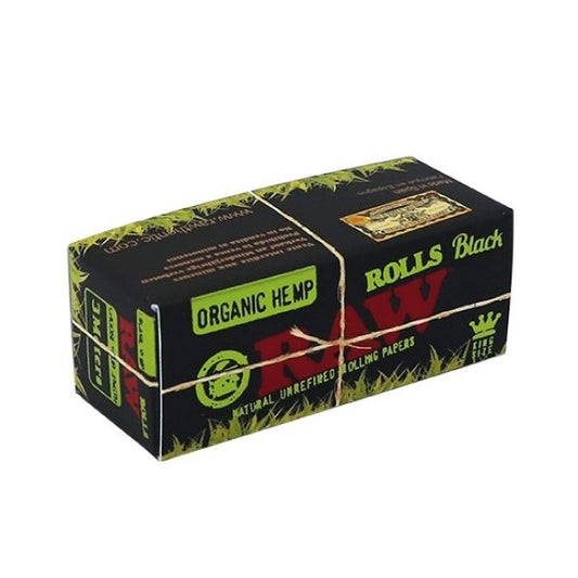 Papel Raw Black Organic Rolls 12 ud.