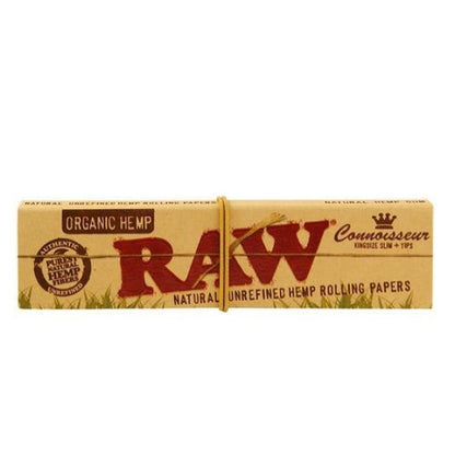 Papel Raw  Organic  King Size Slim & Tips Connoisseur 24 librillos