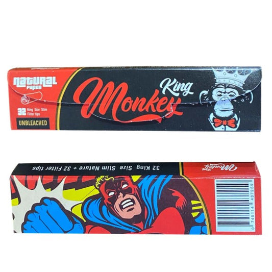Papel Monkey King Size Slim & Tips Unbleached 24 ud.
