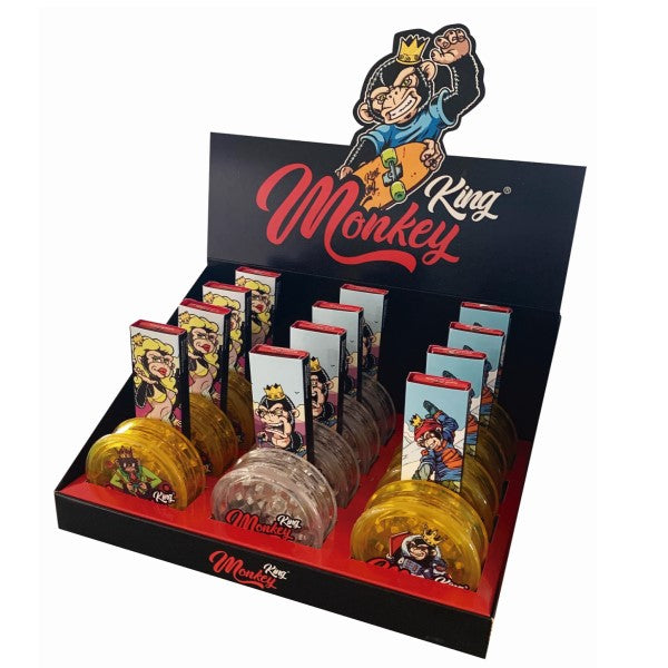 Papel Monkey King Pack King Size Slim & Grinder Unbleached 12 ud.