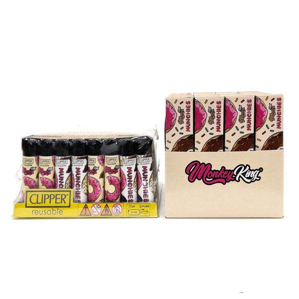 Cartine Monkey King Pack King Size Slim Tips & Clipper Munchies Non Sbiancate 48 pz.