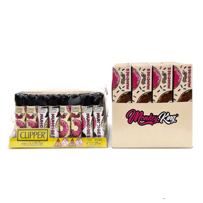 Cartine Monkey King Pack King Size Slim Tips & Clipper Munchies Non Sbiancate 48 pz.