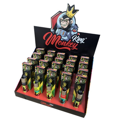 Monkey King Pack King Size Slim Tips & Clipper Unbleached Rolling Papers 20 units.