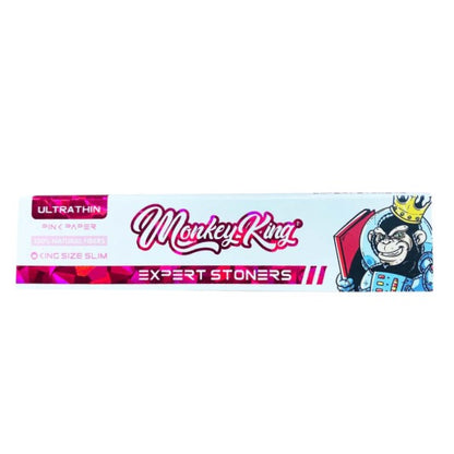 Monkey King Size Slim Pink Rolling Papers for Expert Stoners - 50 units