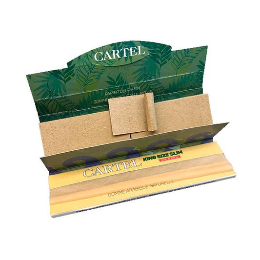 Rolling Papers Cartel King Size Slim & Tips Unbleached 24 units.