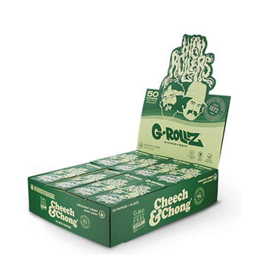 Papel de fumar G-Rollz 1.1/4 & Tips Cheech & Chong High Roller 24 librillos